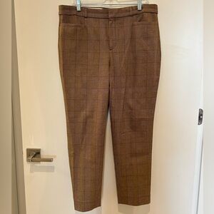 Banana Republic Sloan Curvy Fit Plaid Trousers - Size 14